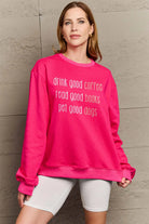 Simply Love Full Size Letter Graphic Round Neck Sweatshirt Trendsi