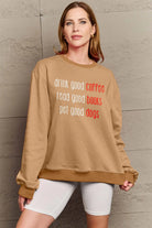 Simply Love Full Size Letter Graphic Round Neck Sweatshirt Trendsi