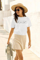 Simply Love Full Size Letter Graphic Short Sleeve T-Shirt Trendsi