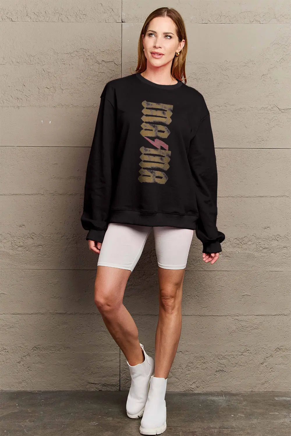 Simply Love Full Size MAMA Round Neck Sweatshirt Trendsi