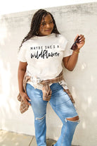 Simply Love Full Size MAYBE SHE'S A WILDFLOWER Short Sleeve T-Shirt Trendsi