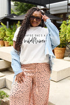 Simply Love Full Size MAYBE SHE'S A WILDFLOWER Short Sleeve T-Shirt Trendsi