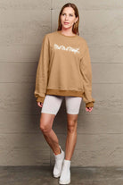 Simply Love Full Size MEET ME AT MIDNIGHT Graphic Round Neck Sweatshirt Trendsi