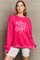 Simply Love Full Size MERRY AND BRIGHT Graphic Sweatshirt Trendsi