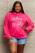 Simply Love Full Size MERRY AND BRIGHT Graphic Sweatshirt Trendsi