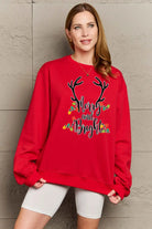 Simply Love Full Size MERRY AND BRIGHT Graphic Sweatshirt Trendsi