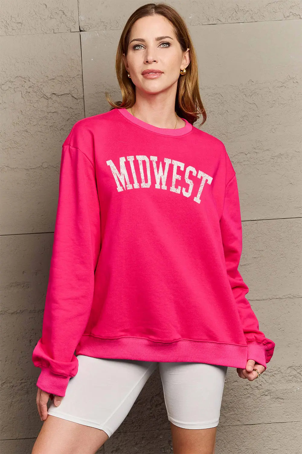 Simply Love Full Size MIDWEST Graphic Sweatshirt Trendsi