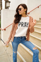 Simply Love Full Size PRAY Round Neck T-Shirt Trendsi