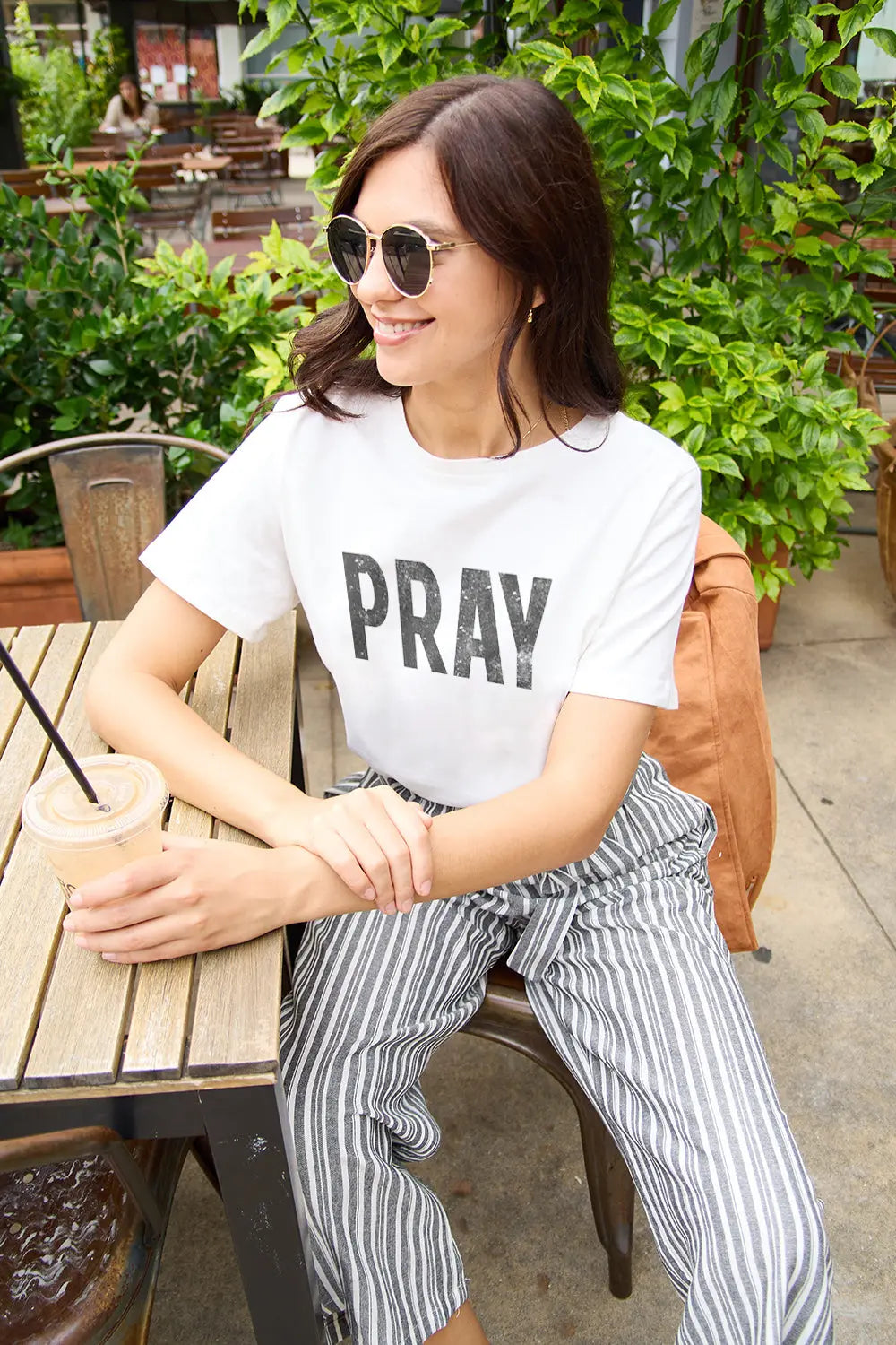 Simply Love Full Size PRAY Round Neck T-Shirt Trendsi