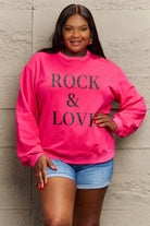 Simply Love Full Size ROCK ＆ LOVE Round Neck Sweatshirt Trendsi