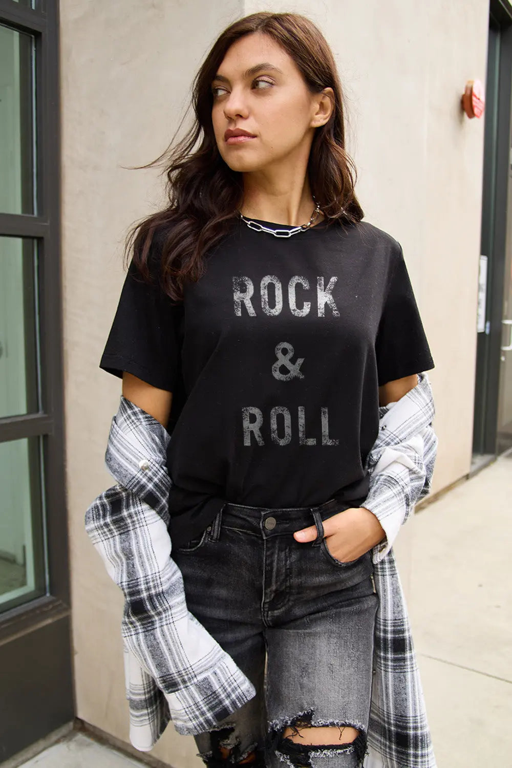 Simply Love Full Size ROCK & ROLL Short Sleeve T-Shirt Trendsi