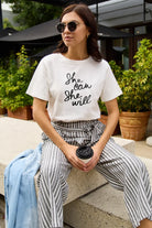 Simply Love Full Size SHE CAN SHE WILL Short Sleeve T-Shirt Trendsi