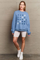 Simply Love Full Size Snowflakes Round Neck Sweatshirt Trendsi