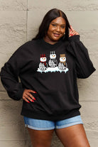 Simply Love Full Size Snowmen Graphic Sweatshirt Trendsi