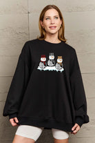 Simply Love Full Size Snowmen Graphic Sweatshirt Trendsi