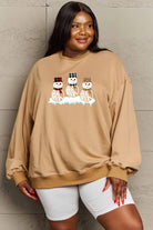 Simply Love Full Size Snowmen Graphic Sweatshirt Trendsi