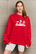 Simply Love Full Size Snowmen Graphic Sweatshirt Trendsi