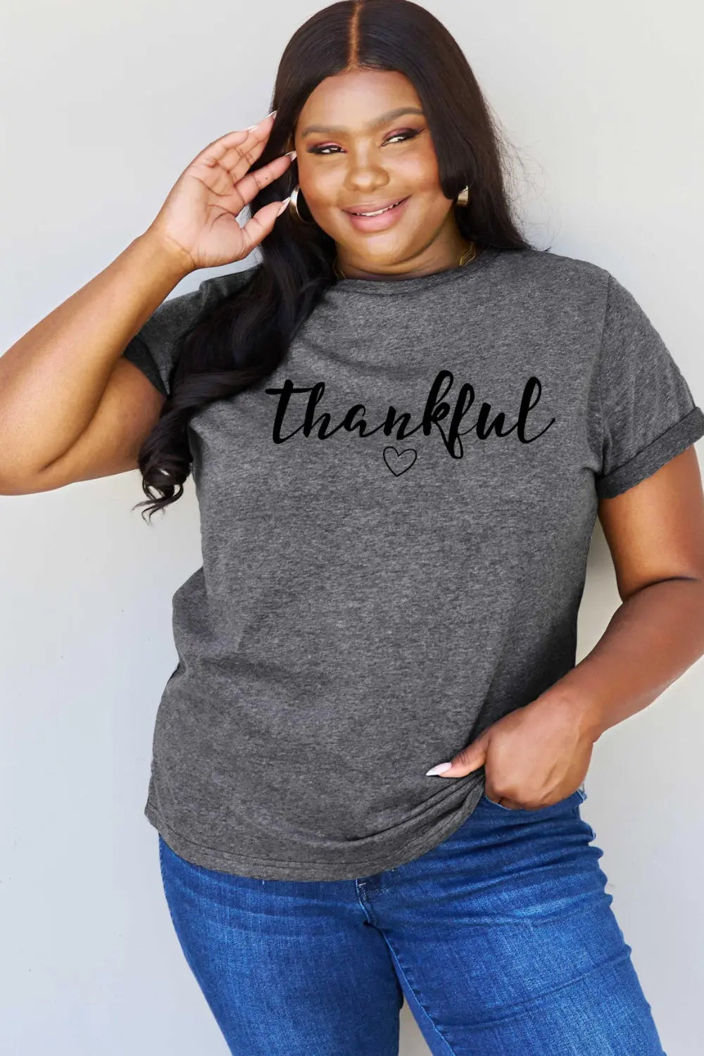 Simply Love Full Size THANKFUL Graphic T-Shirt Trendsi