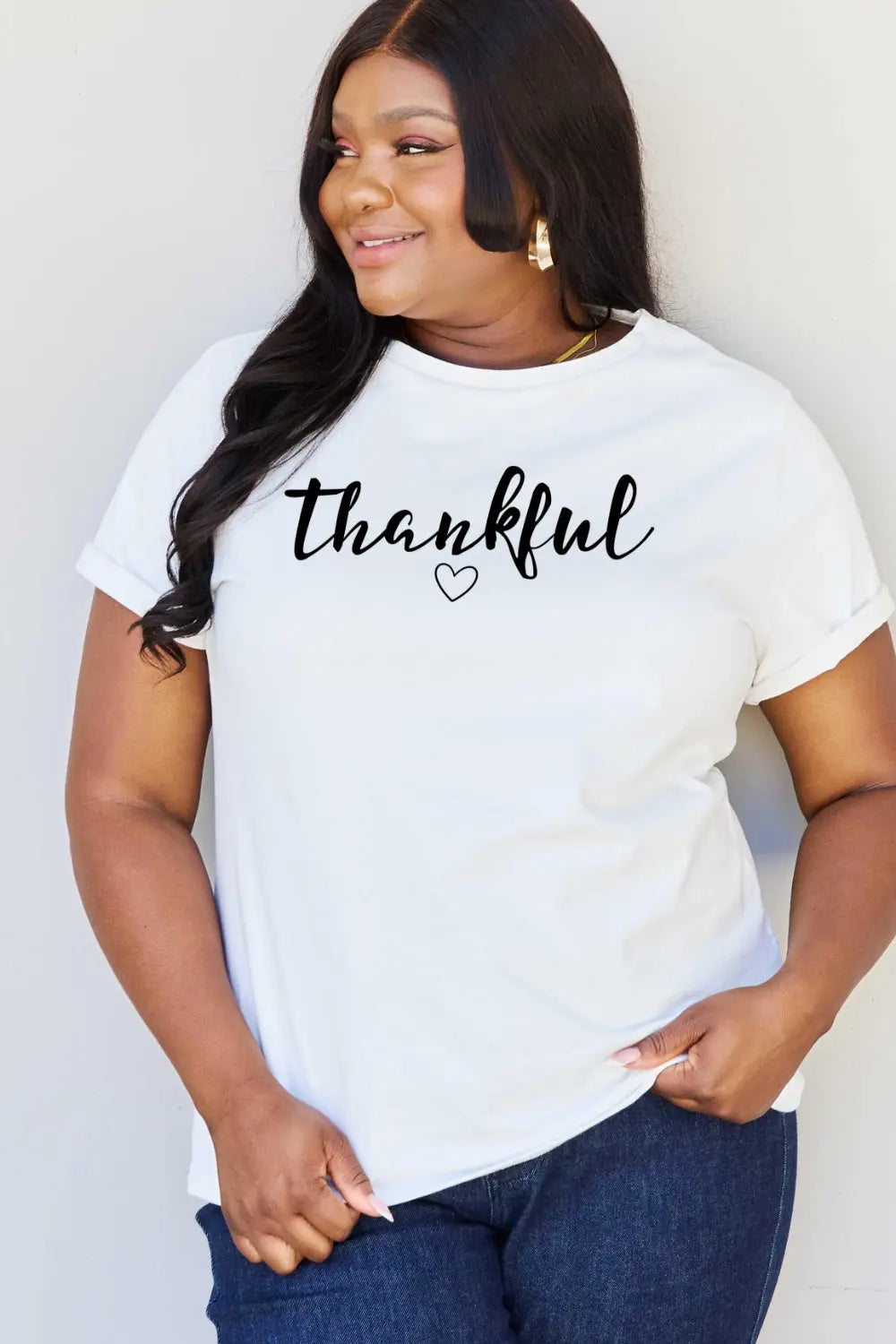 Simply Love Full Size THANKFUL Graphic T-Shirt Trendsi