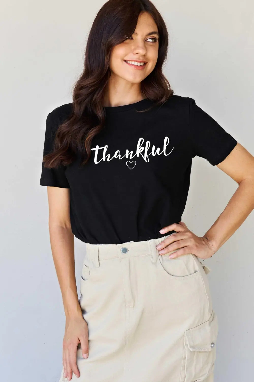 Simply Love Full Size THANKFUL Graphic T-Shirt Trendsi