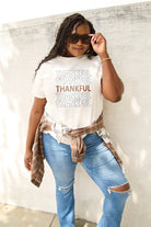 Simply Love Full Size THANKFUL Short Sleeve T-Shirt Trendsi