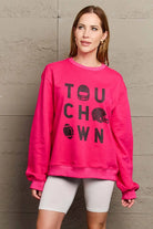 Simply Love Full Size TOUCHDOWN Long Sleeve Sweatshirt Trendsi