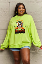 Simply Love Full Size TRICK OR TREAT HAPPY HALLOWEEN Graphic Sweatshirt Trendsi