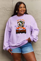 Simply Love Full Size TRICK OR TREAT HAPPY HALLOWEEN Graphic Sweatshirt Trendsi