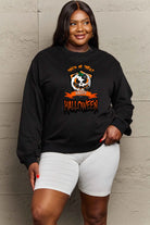 Simply Love Full Size TRICK OR TREAT HAPPY HALLOWEEN Graphic Sweatshirt Trendsi