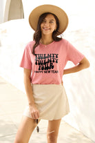 Simply Love Full Size TWENTY TWENTY FOUR HAPPY NEW YEAR Short Sleeve T-Shirt Trendsi