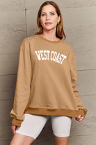 Simply Love Full Size WEST COAST Graphic Long Sleeve Sweatshirt Trendsi