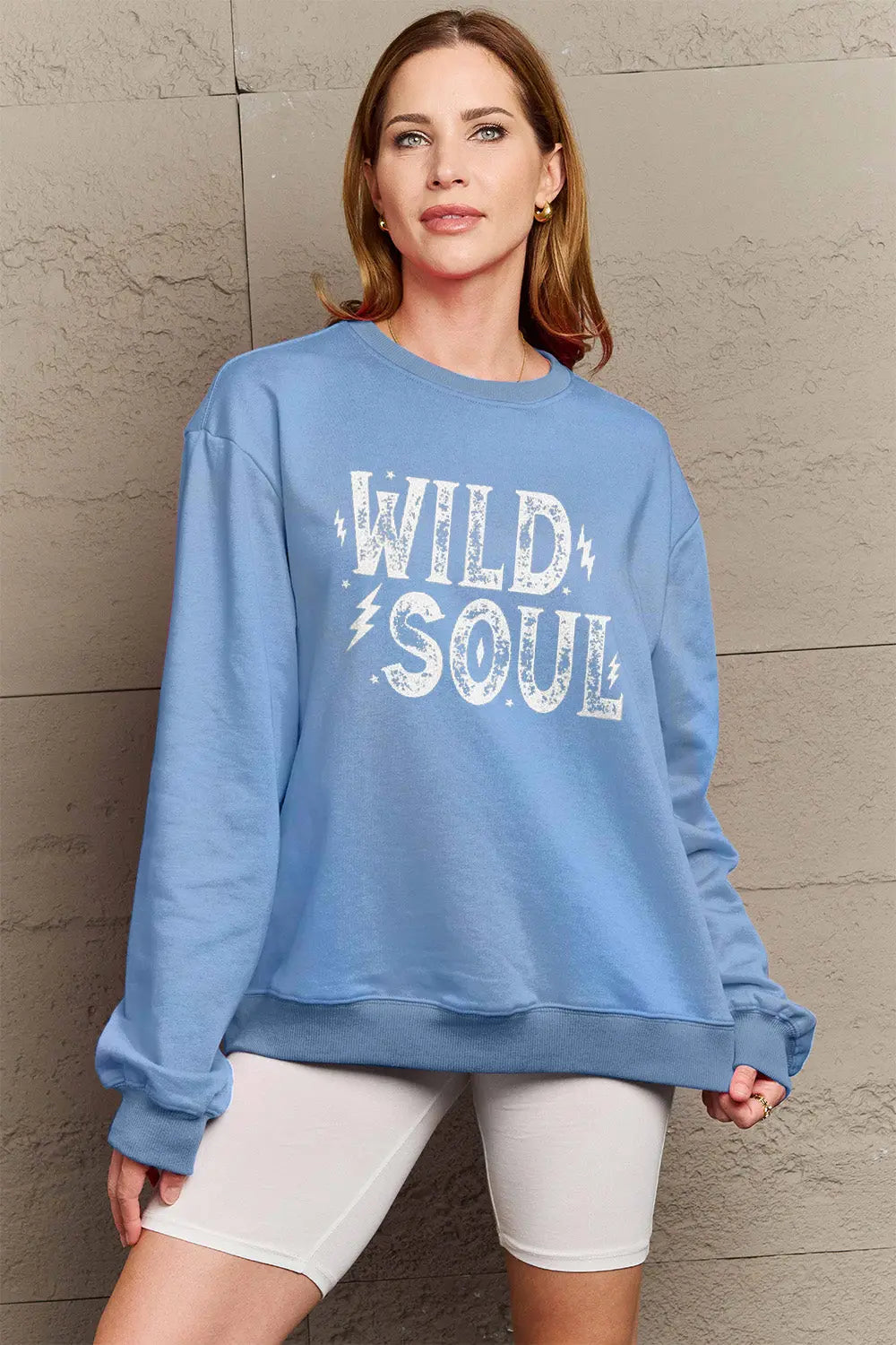 Simply Love Full Size WILD SOUL Graphic Sweatshirt Trendsi