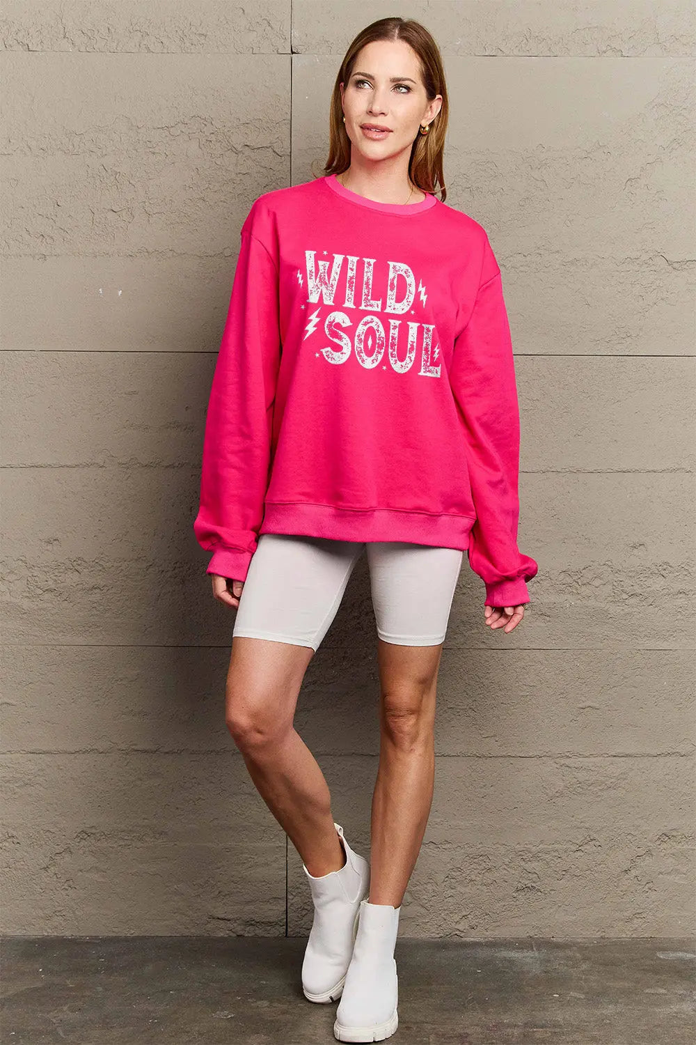 Simply Love Full Size WILD SOUL Graphic Sweatshirt Trendsi