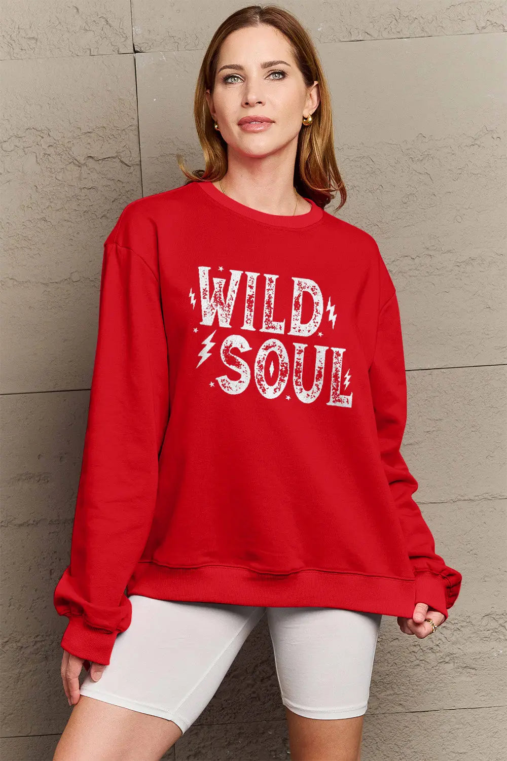 Simply Love Full Size WILD SOUL Graphic Sweatshirt Trendsi