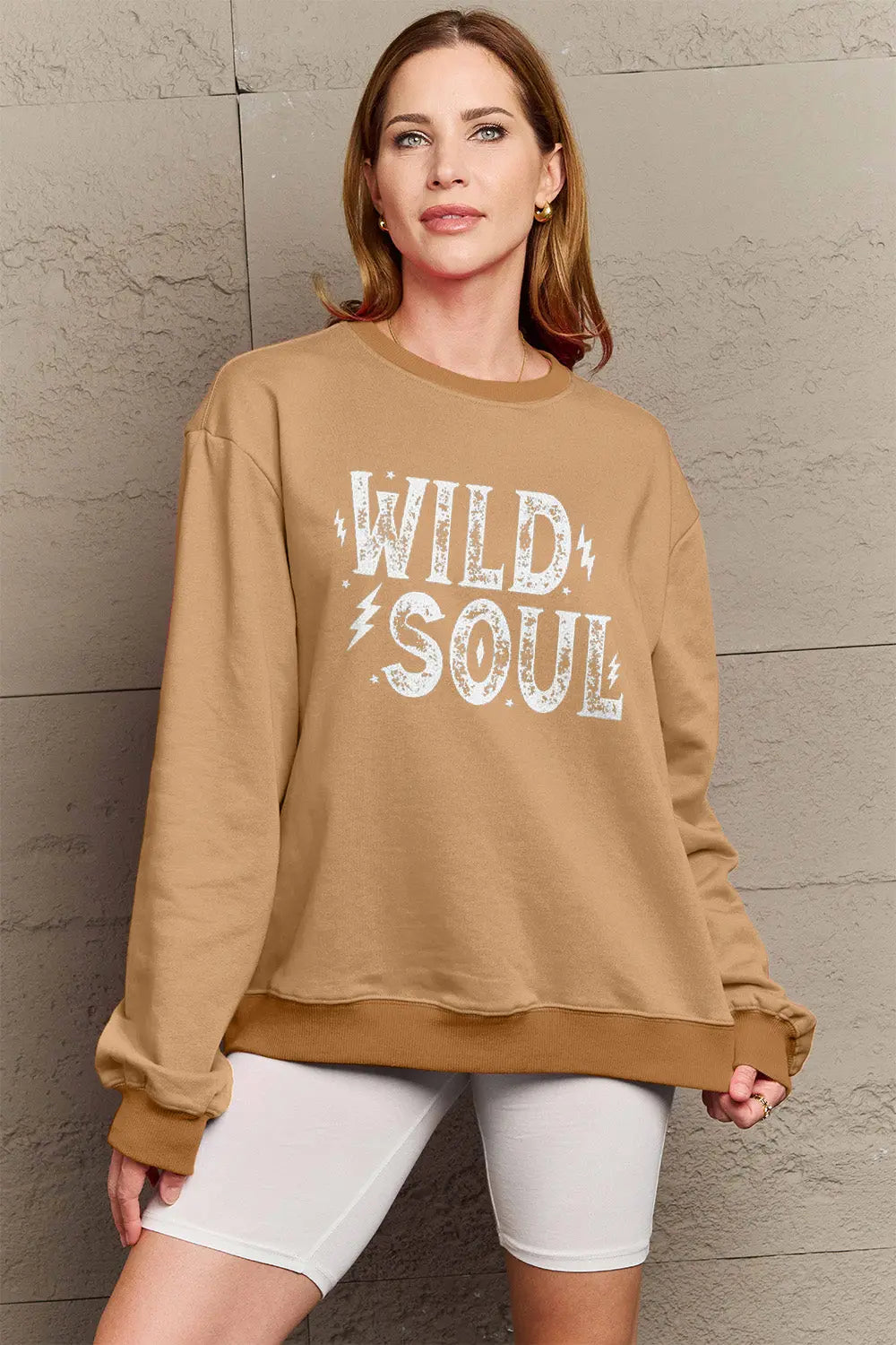 Simply Love Full Size WILD SOUL Graphic Sweatshirt Trendsi