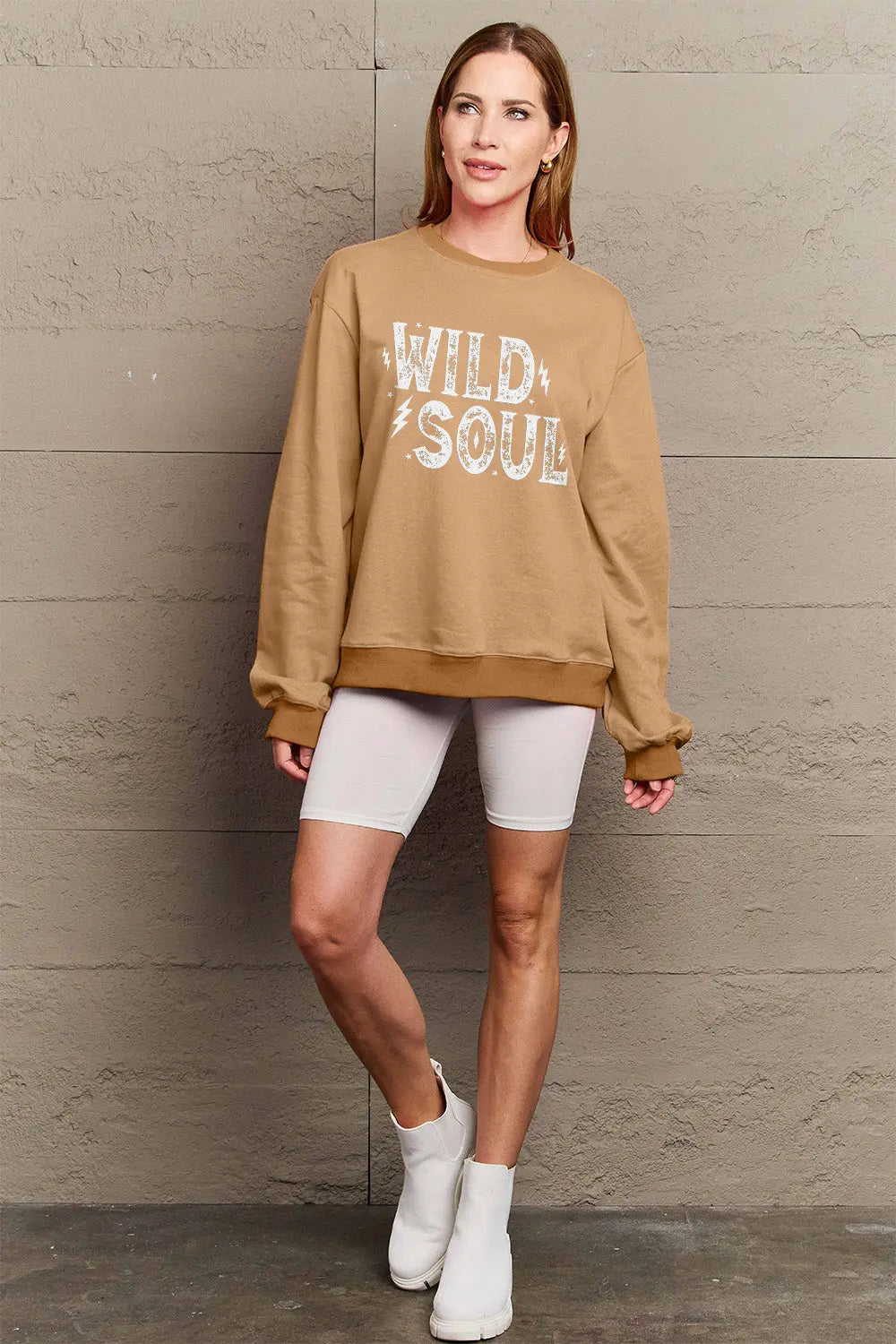 Simply Love Full Size WILD SOUL Graphic Sweatshirt Trendsi