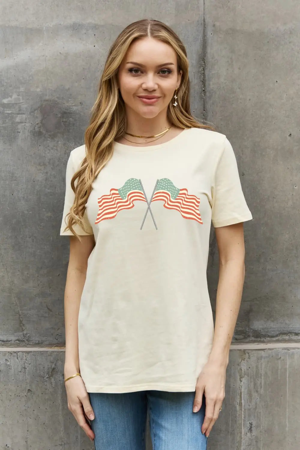 Simply Love US Flag Graphic Cotton Tee Trendsi
