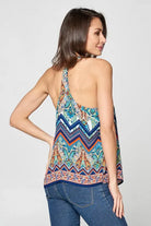 Sleeveless Print V-neck Tank Top Renee C.