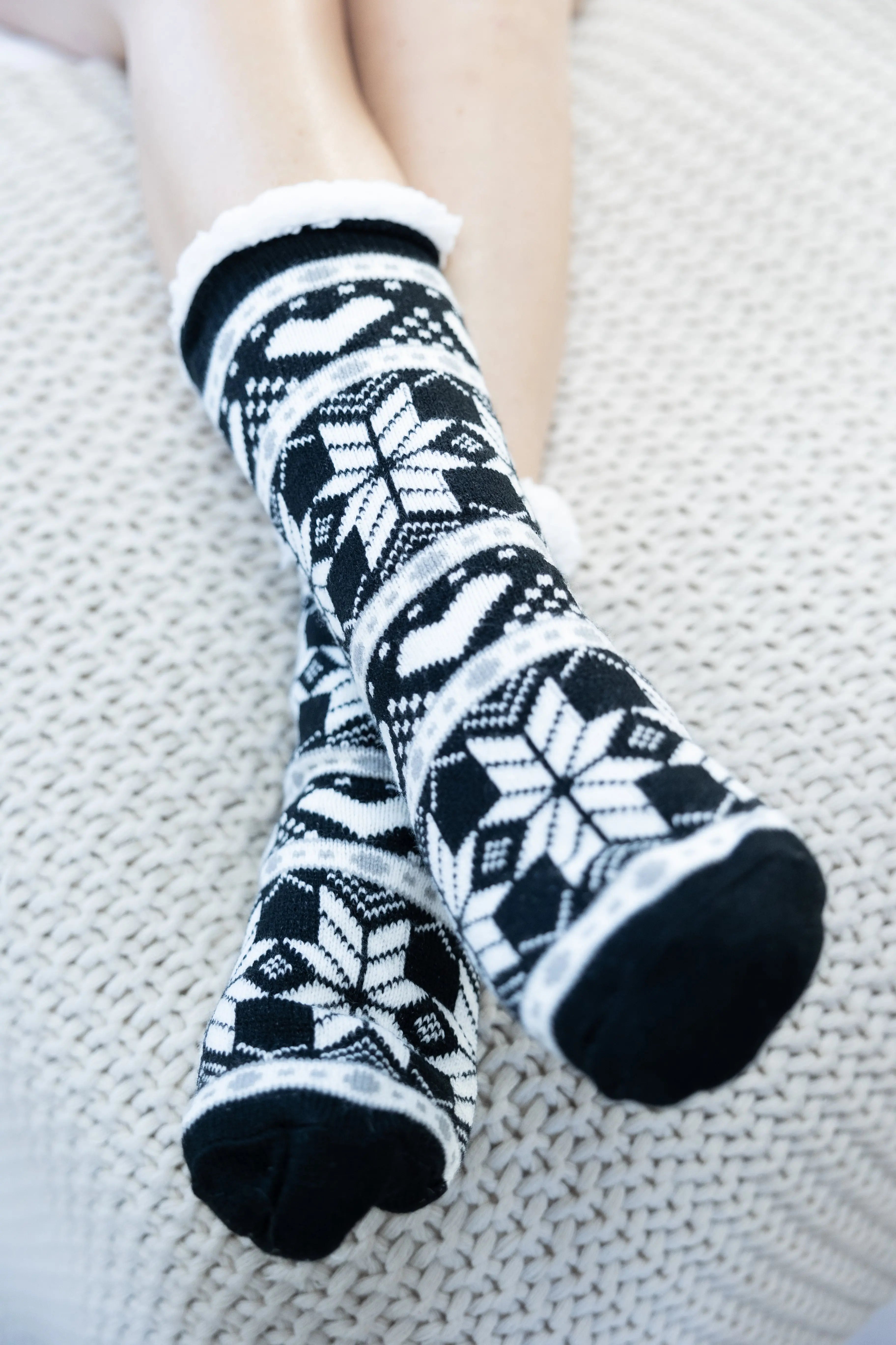 Snowflake Fleece Lined Socks Accessories Boutique Simplified