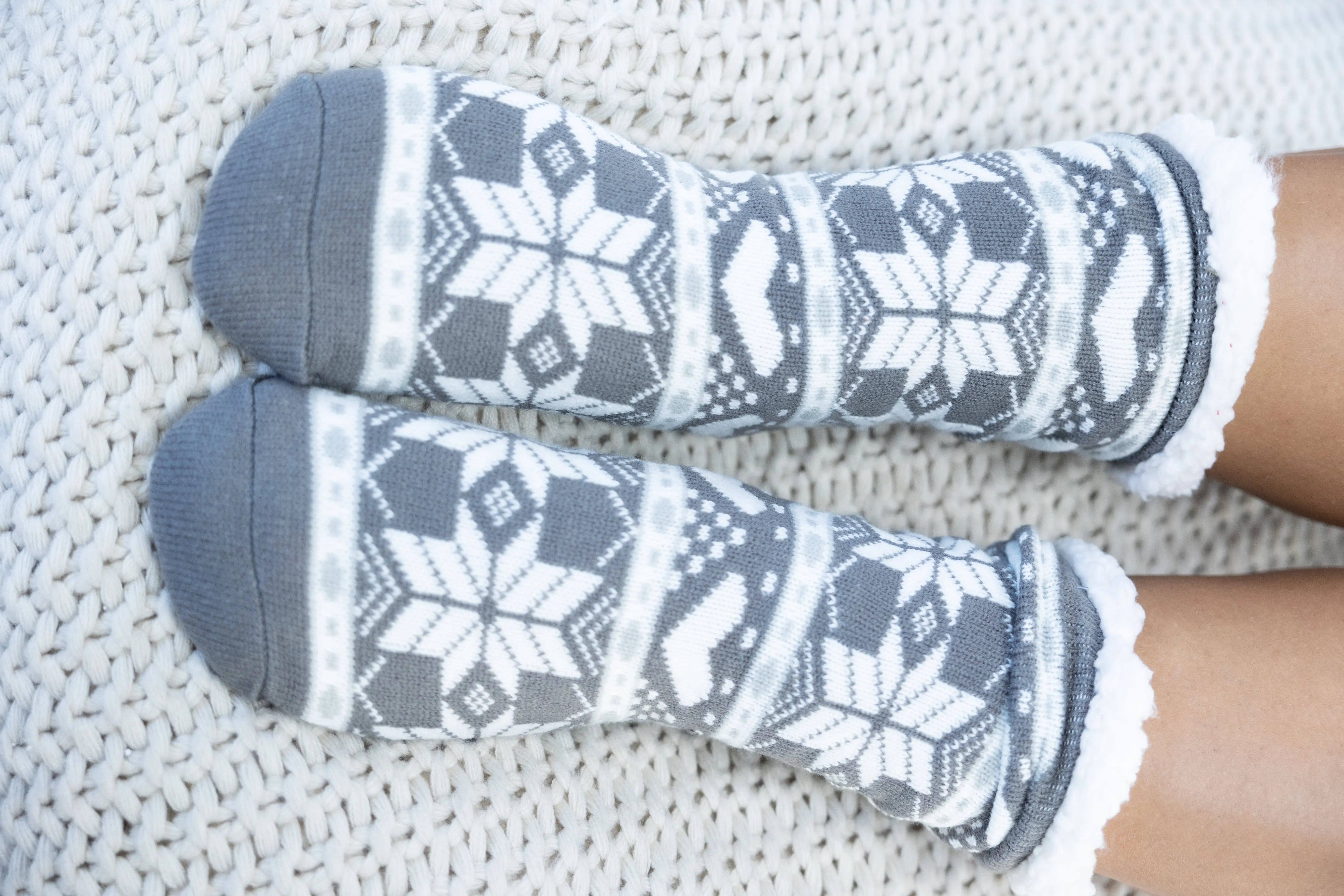 Snowflake Fleece Lined Socks Accessories Boutique Simplified