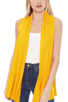 Solid, long body open front vest in a loose fit Moa Collection