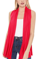 Solid, long body open front vest in a loose fit Moa Collection