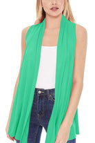 Solid, long body open front vest in a loose fit Moa Collection