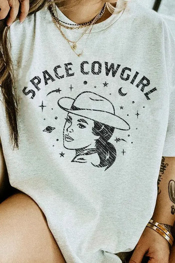 Space Cowgirl Western Country Graphic Tee ALPHIA