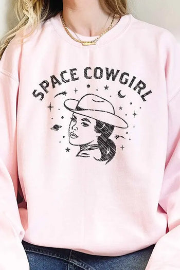 Space Cowgirl Western Country Oversized Sweatshirt ALPHIA