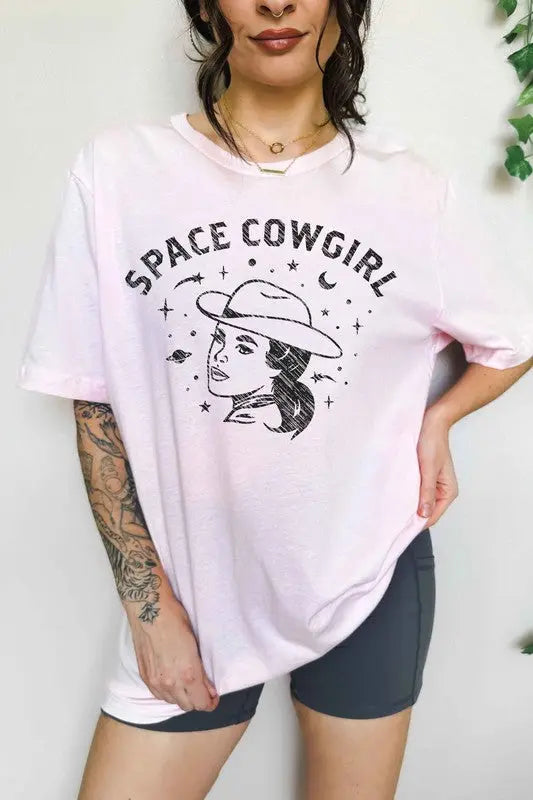 Space Cowgirl Western Country Oversized Tee ALPHIA