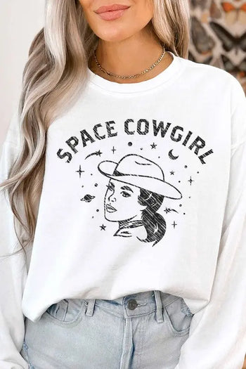 Space Cowgirl Western country Graphic Sweatshirt ALPHIA