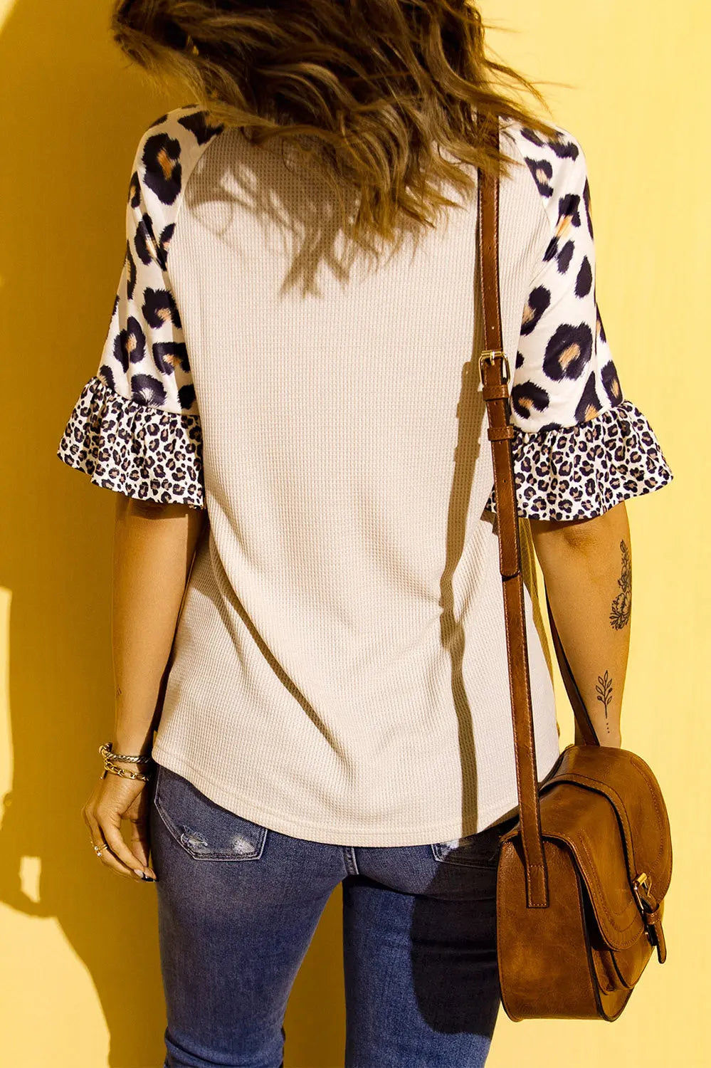 Star and Stripe Heart Graphic Leopard Top Trendsi
