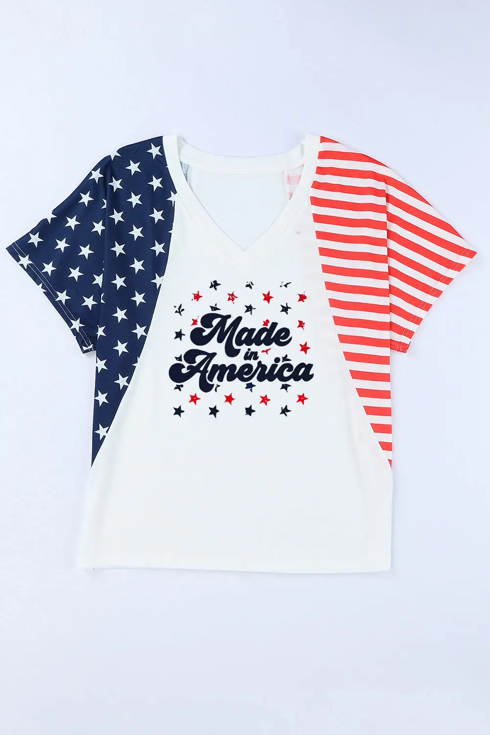Stars and Stripes V-Neck Tee Shirt Casual Chic Boutique