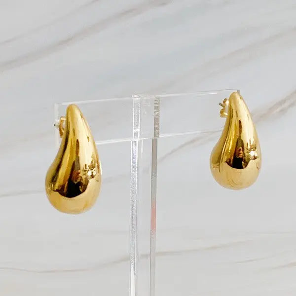 Statement Hollow Teardrop Stud Earrings Ellison and Young